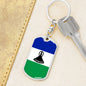 Lesotho Flag Keychain Dog Tag Stainless Steel or 18k Gold-Express Your Love Gifts