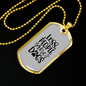 Less People More Dogs Plain Necklace Stainless Steel or 18k Gold Dog Tag 24" Chain-Express Your Love Gifts