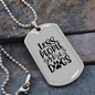 Less People More Dogs Plain Necklace Stainless Steel or 18k Gold Dog Tag 24" Chain-Express Your Love Gifts