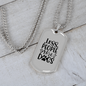 Less People More Dogs Plain Necklace Stainless Steel or 18k Gold Dog Tag 24" Chain-Express Your Love Gifts