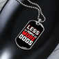 Less People More Dogs Red White Necklace Stainless Steel or 18k Gold Dog Tag 24" Chain-Express Your Love Gifts