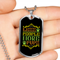 Less People More Pups Colorful Necklace Stainless Steel or 18k Gold Dog Tag 24" Chain-Express Your Love Gifts