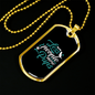 Less People More Pups Green Necklace Stainless Steel or 18k Gold Dog Tag 24" Chain-Express Your Love Gifts