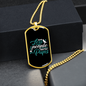 Less People More Pups Green Necklace Stainless Steel or 18k Gold Dog Tag 24" Chain-Express Your Love Gifts