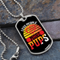 Less People More Pups Necklace Stainless Steel or 18k Gold Dog Tag 24" Chain-Express Your Love Gifts