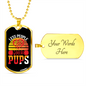 Less People More Pups Necklace Stainless Steel or 18k Gold Dog Tag 24" Chain-Express Your Love Gifts
