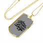 Less People Necklace Stainless Steel or 18k Gold Dog Tag 24" Chain-Express Your Love Gifts