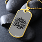 Less People Necklace Stainless Steel or 18k Gold Dog Tag 24" Chain-Express Your Love Gifts