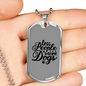 Less People Necklace Stainless Steel or 18k Gold Dog Tag 24" Chain-Express Your Love Gifts