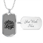 Less People Necklace Stainless Steel or 18k Gold Dog Tag 24" Chain-Express Your Love Gifts