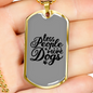 Less People Necklace Stainless Steel or 18k Gold Dog Tag 24" Chain-Express Your Love Gifts