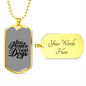 Less People Necklace Stainless Steel or 18k Gold Dog Tag 24" Chain-Express Your Love Gifts