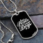 Less People White Necklace Stainless Steel or 18k Gold Dog Tag 24" Chain-Express Your Love Gifts