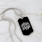 Less People White Necklace Stainless Steel or 18k Gold Dog Tag 24" Chain-Express Your Love Gifts