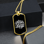 Less People White Necklace Stainless Steel or 18k Gold Dog Tag 24" Chain-Express Your Love Gifts