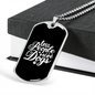 Less People White Necklace Stainless Steel or 18k Gold Dog Tag 24" Chain-Express Your Love Gifts