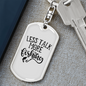 Less Talk More Fishing Keychain Stainless Steel or 18k Gold Dog Tag Keyring-Express Your Love Gifts