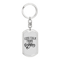 Less Talk More Fishing Keychain Stainless Steel or 18k Gold Dog Tag Keyring-Express Your Love Gifts