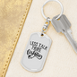Less Talk More Fishing Keychain Stainless Steel or 18k Gold Dog Tag Keyring-Express Your Love Gifts