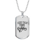 Less Talk More Fishing Necklace Stainless Steel or 18k Gold Dog Tag 24" Chain-Express Your Love Gifts