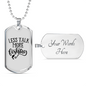 Less Talk More Fishing Necklace Stainless Steel or 18k Gold Dog Tag 24" Chain-Express Your Love Gifts