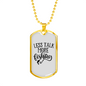 Less Talk More Fishing Necklace Stainless Steel or 18k Gold Dog Tag 24" Chain-Express Your Love Gifts
