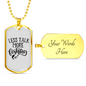Less Talk More Fishing Necklace Stainless Steel or 18k Gold Dog Tag 24" Chain-Express Your Love Gifts