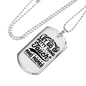 Let Go Black Christian Necklace Stainless Steel or 18k Gold Dog Tag 24" Chain-Express Your Love Gifts