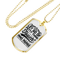Let Go Black Christian Necklace Stainless Steel or 18k Gold Dog Tag 24" Chain-Express Your Love Gifts