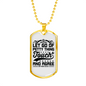 Let Go Black Christian Necklace Stainless Steel or 18k Gold Dog Tag 24" Chain-Express Your Love Gifts