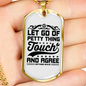 Let Go Touch And Agree Christian Necklace Stainless Steel or 18k Gold Dog Tag 24" Chain-Express Your Love Gifts