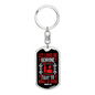 Let Love Be Genuine Romans 12:9 Red Keychain Stainless Steel or 18k Gold Dog Tag Keyring-Express Your Love Gifts