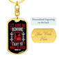 Let Love Be Genuine Romans 12:9 Red Keychain Stainless Steel or 18k Gold Dog Tag Keyring-Express Your Love Gifts