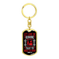 Let Love Be Genuine Romans 12:9 Red Keychain Stainless Steel or 18k Gold Dog Tag Keyring-Express Your Love Gifts
