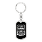 Let Love Be Genuine Romans 12:9 White Keychain Stainless Steel or 18k Gold Dog Tag Keyring-Express Your Love Gifts