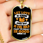 Let Love Christian Necklace Stainless Steel or 18k Gold Dog Tag 24" Chain-Express Your Love Gifts