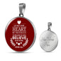 Let Not Your Heart Be Troubled John 14:1 Circle Necklace Stainless Steel or 18k Gold 18-22"-Express Your Love Gifts