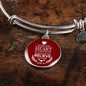 Let Not Your Heart Be Troubled John 14:1 Circle Pendant Bangle Bracelet Stainless Steel or 18k Gold-Express Your Love Gifts