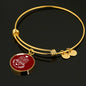 Let Not Your Heart Be Troubled John 14:1 Circle Pendant Bangle Bracelet Stainless Steel or 18k Gold-Express Your Love Gifts