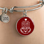 Let Not Your Heart Be Troubled John 14:1 Circle Pendant Bangle Bracelet Stainless Steel or 18k Gold-Express Your Love Gifts