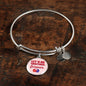 Let'S Be Together Forever Circle Pendant Bangle Stainless Steel or 18k Gold 18-22"-Express Your Love Gifts