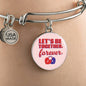Let'S Be Together Forever Circle Pendant Bangle Stainless Steel or 18k Gold 18-22"-Express Your Love Gifts
