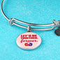 Let'S Be Together Forever Circle Pendant Bangle Stainless Steel or 18k Gold 18-22"-Express Your Love Gifts