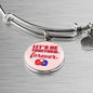 Let'S Be Together Forever Circle Pendant Bangle Stainless Steel or 18k Gold 18-22"-Express Your Love Gifts