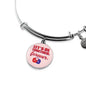 Let'S Be Together Forever Circle Pendant Bangle Stainless Steel or 18k Gold 18-22"-Express Your Love Gifts