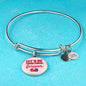Let'S Be Together Forever Circle Pendant Bangle Stainless Steel or 18k Gold 18-22"-Express Your Love Gifts