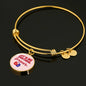 Let'S Be Together Forever Circle Pendant Bangle Stainless Steel or 18k Gold 18-22"-Express Your Love Gifts