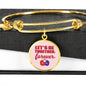 Let'S Be Together Forever Circle Pendant Bangle Stainless Steel or 18k Gold 18-22"-Express Your Love Gifts