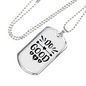 Let's Do Good Christian Necklace Stainless Steel or 18k Gold Dog Tag 24" Chain-Express Your Love Gifts