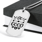 Let's Do Good Christian Necklace Stainless Steel or 18k Gold Dog Tag 24" Chain-Express Your Love Gifts